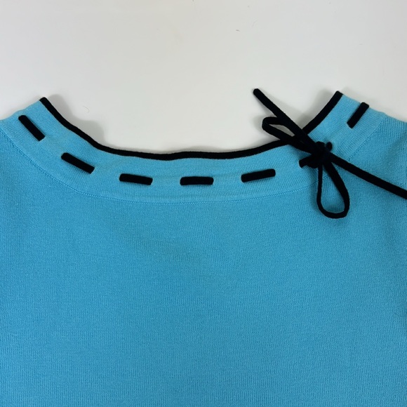 Vintage Design Conceptuals Blue Fitted Y2K Top, Bow, Small - Picture 3 of 4